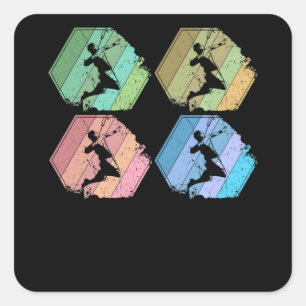 Sticker Carré Lecteur Badminton Rétro