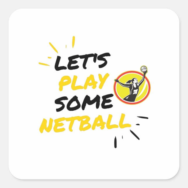 Sticker Carré Lecteur de netball (Devant)
