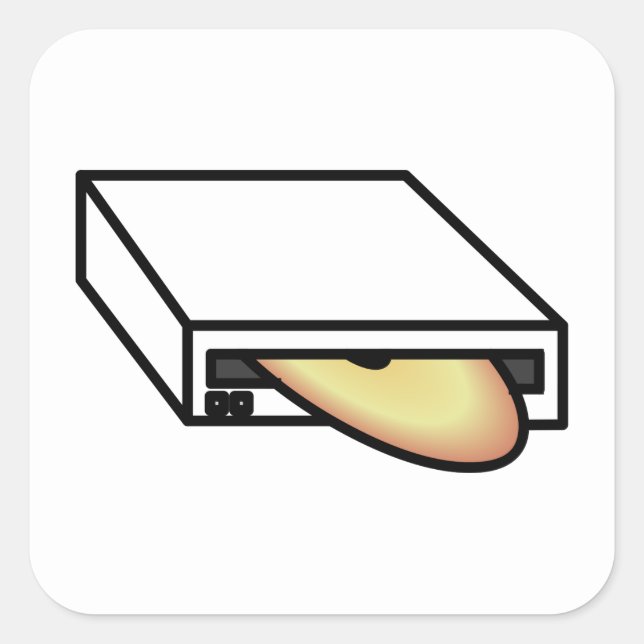 Sticker Carré Lecteur DVD (Devant)