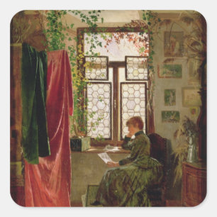 Sticker Carré Lecture de la lettre