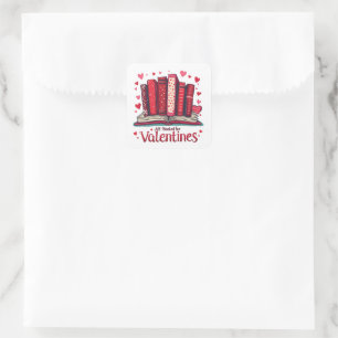 Sticker Carré Lecture romantique Vibes Cosy Valentine Cadeau