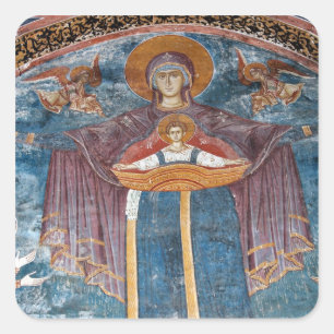 Sticker Carré l'église orthodoxe serbe, site de l'UNESCO,