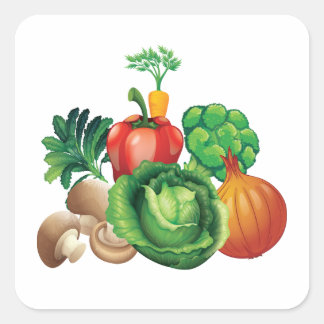 Sticker Carré légumes alimentation saine