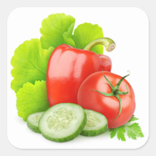 Sticker Carré Légumes frais
