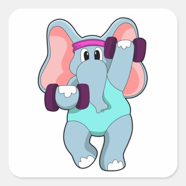 Sticker Carré L'éléphant à l'état de force avec les cloches (Devant)