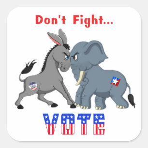 Sticker Carré L'éléphant et l'âne ARGUMENTENT Ne combattez pa