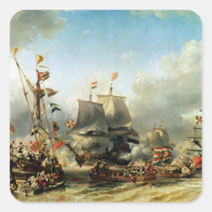 Sticker Carré L'embarquement de Ruyter et William de Witt