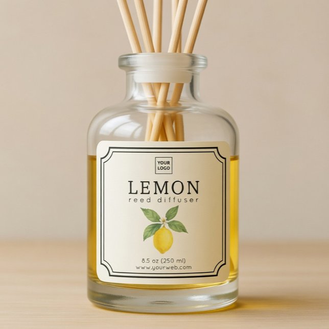 Sticker Carré Lemon Reed Diffuser Label (Créateur téléchargé)