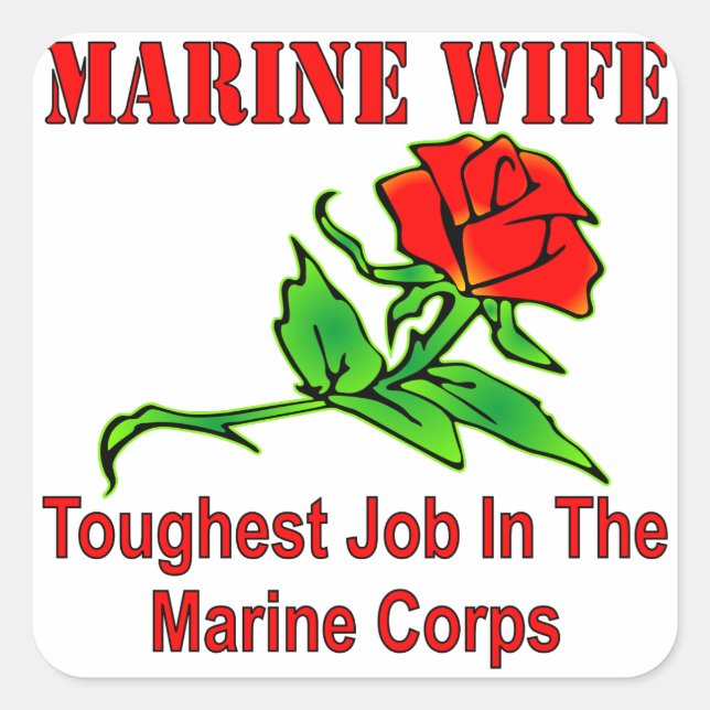 Sticker Carré L'Employée La Plus Touche Des Marines De L'USMC (Devant)
