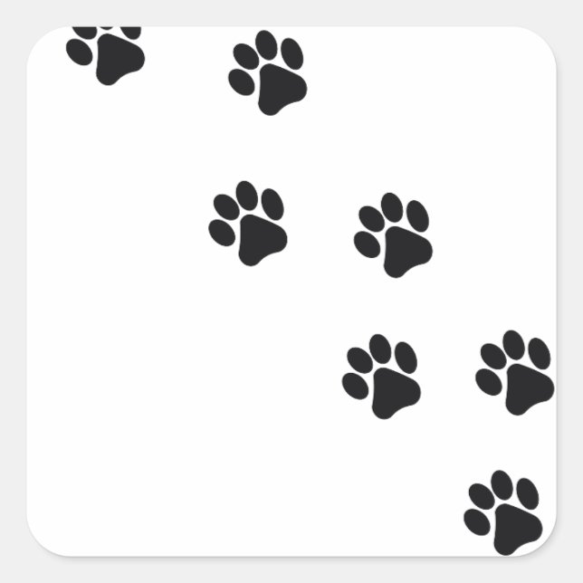 Sticker Carré L'empreinte de patte de chien drôle (Devant)