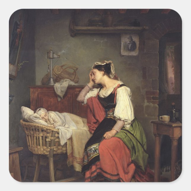 Sticker Carré L'enfant malade (Devant)