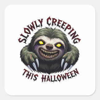 Sticker Carré Lentement Creeping Cette Halloween - Sloth Déplais