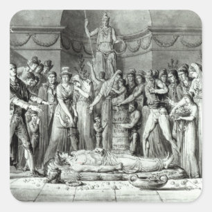 Sticker Carré L'enterrement de Jean Paul Marat