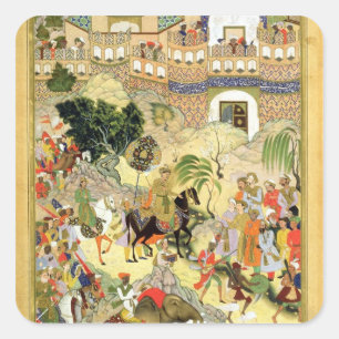 Sticker Carré L'entrée triomphante d'Akbar d'empereur dans