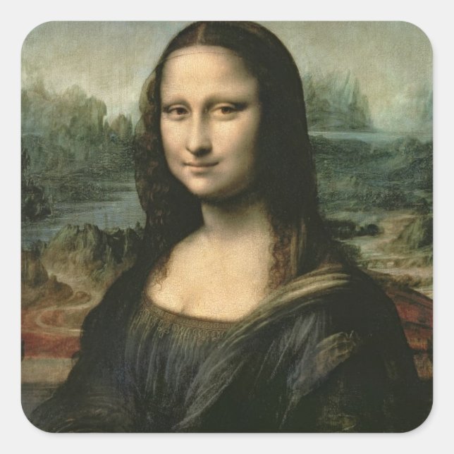 Sticker Carré Leonardo Vinci | Mona Lisa, c.1503-6 (Devant)