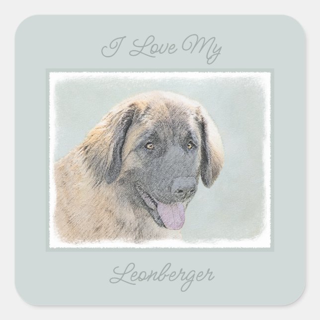 Sticker Carré Leonberger Painting (Devant)