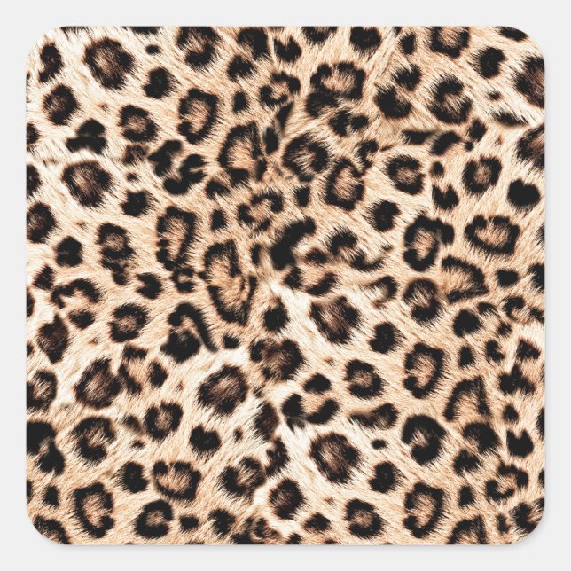 Sticker Carré Leopard Design Motif : Wild Elegance. (Devant)