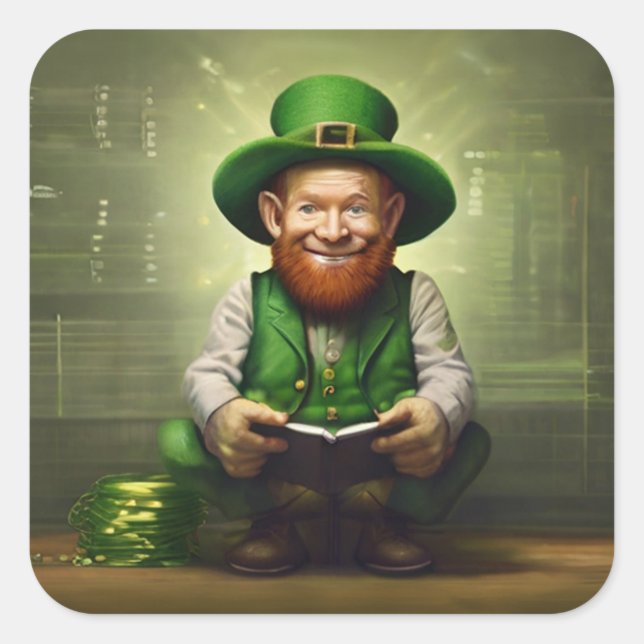 Sticker Carré Leprechaun Replechaun numérique (Devant)