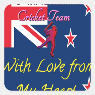 Sticker Carré L'équipe de cricket néo-zélandaise : L'amour de mo