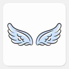 Sticker Carré Les ailes du petit ange mignon