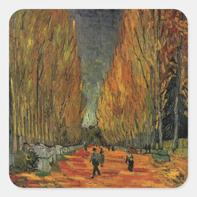 Sticker Carré Les Alyscamps (cimetière) par Vincent van Gogh (Devant)