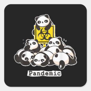 Sticker Carré Les amateurs de panda Panda mignonne Pandny