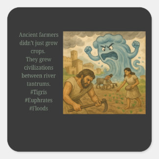 Sticker Carré Les anciens agriculteurs...Colères de la rivière