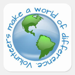 Sticker Carré Les bénévoles font un monde de différence