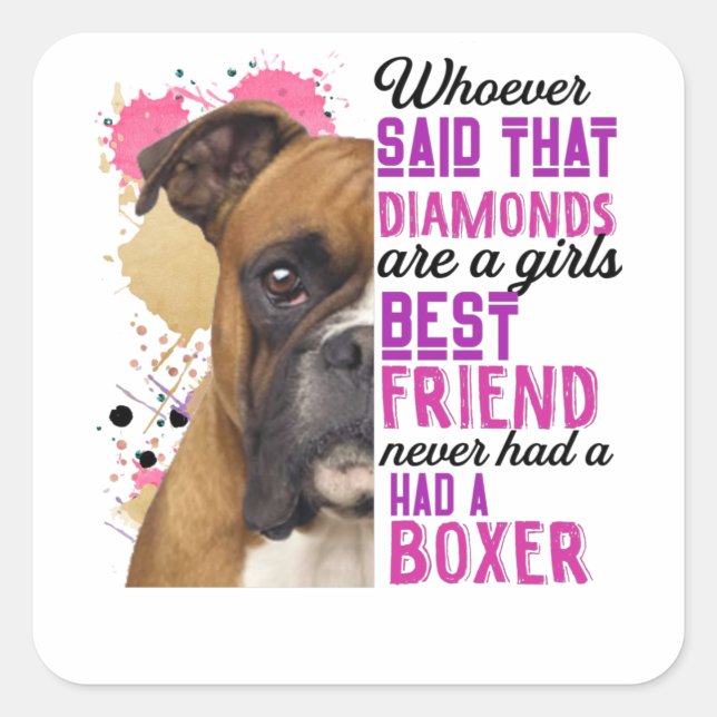 Sticker Carré Les Boxes Sont Les Filles Les Meilleurs Amies (Devant)