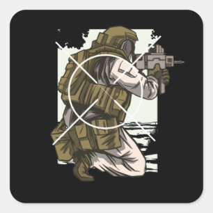 Sticker Carré Les cadeaux Airsoft et Paintball pour Ego Shoft