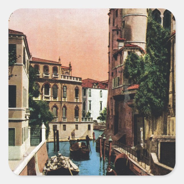 Sticker Carré Les canaux de Venise, Image de la scène (Devant)