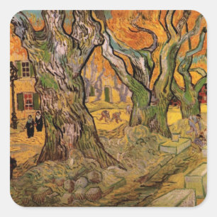 Sticker Carré Les Cantonnier par Vincent van Gogh