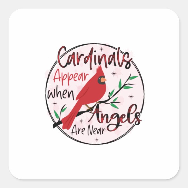 Sticker Carré Les Cardinaux Cadeaux De Noël Apparaissent Quand L (Devant)