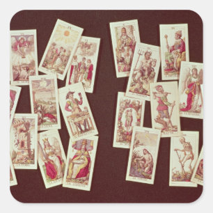 Sticker Carré Les cartes de tarot des Arcana principaux