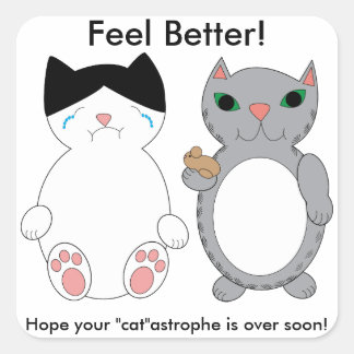 Sticker Carré Les chats se sentent mieux encouragés Personnalisé