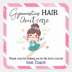 Sticker Carré Les cheveux gymnastiques s'en fichent