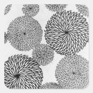 Sticker Carré Les chrysanthèmes de l'école japonaise