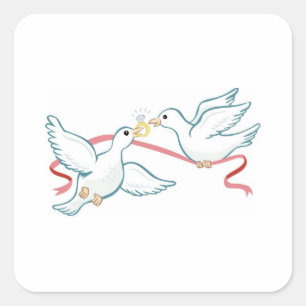 Sticker Carré Les colombes du projet de mariage