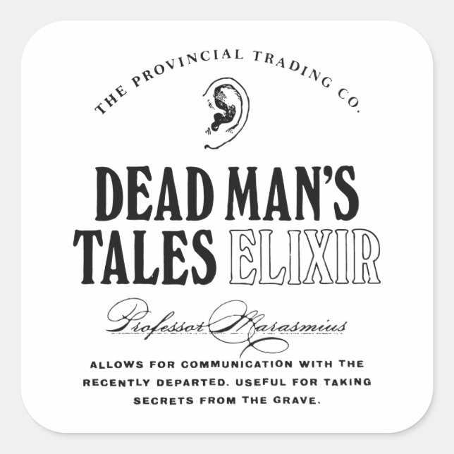Sticker Carré Les contes de l'homme mort Elixir (Devant)