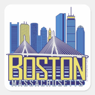 Sticker Carré Les couleurs de Boston City
