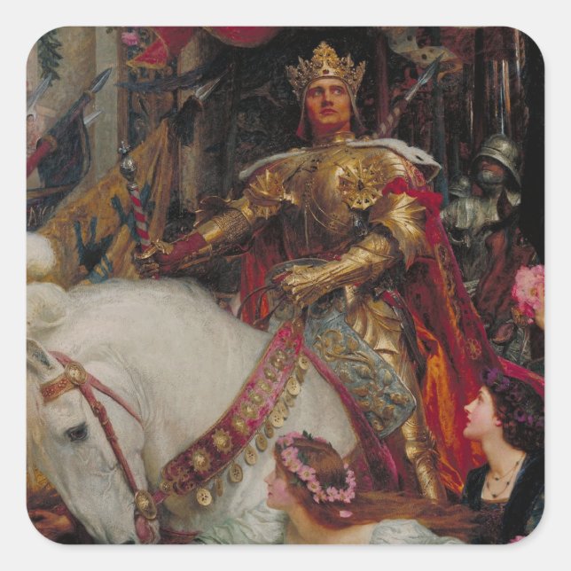 Sticker Carré Les Deux Couronnes [Sir Frank Dicksee] (Devant)