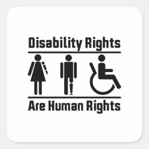 Sticker Carré Les droits des personnes handicapées sont des droi