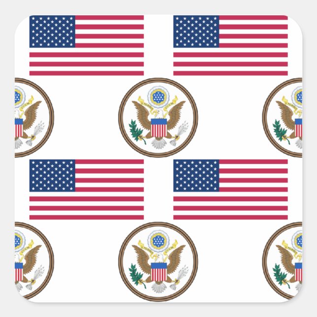 Sticker Carré Les Etats-Unis diminuent et grand joint (Devant)