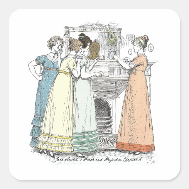 Sticker Carré Les femmes qui attendent Jane Austen Priorité et p (Devant)