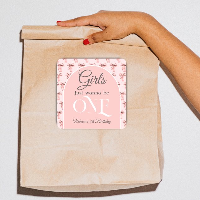Sticker Carré Les filles veulent juste être un garçon rose premi (Créateur téléchargé)