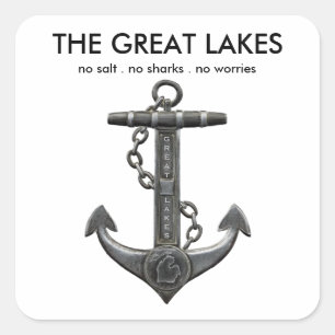 Sticker Carré Les Grands Lacs, conception d'ancrages nautiques