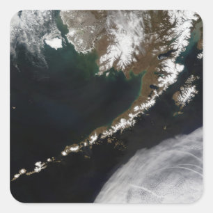 Sticker Carré Les îles Aléoutiennes et la péninsule d'Alaska