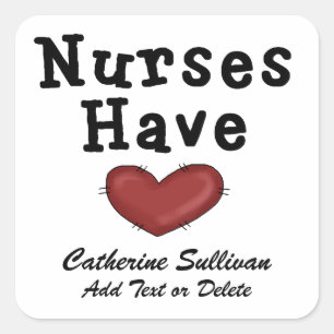 Sticker Carré Les infirmières ont le coeur