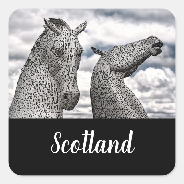 Sticker Carré Les Kelpies à Falkirk (Devant)