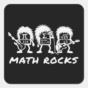 Sticker Carré Les maths, c'est rock, humour universitaire sur le